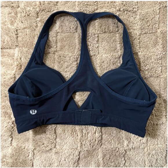NWOT New Lululemon All Day Breeze Sports Yoga Bra Navy Blue Back Hook Size 2 - Picture 3 of 6